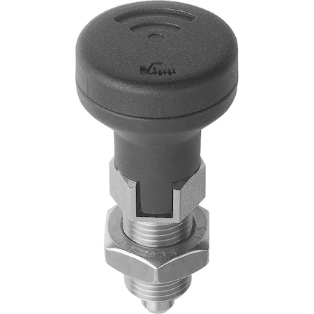 Indexing Plunger W Sensor, Size:2, M12X1,5, D=6, Form:D W.Locking Slot W.Locknut, Stainless Not